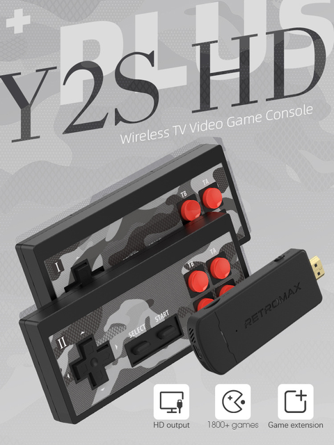 Newest FTOC Mini 4K HD Built-in 1800 Games Wired Plug and Play Retro TV Classic Handheld Game Console
