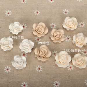 Accessoires de fleurs en terre cuite rose unie de 23 mm, pour DIY, perles décoratives pour téléphone portable, matériel pour rideaux, accessoires pour cheveux - Product Image 3