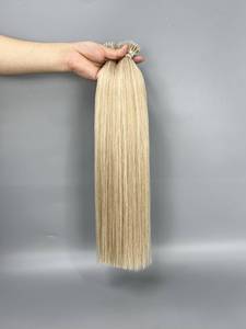 Alta calidad Remy doble dibujado queratina Bond Flat <span class=keywords><strong>U</strong></span> I Tip extensión de cabello humano resaltar Rubio I-Tip teñido cabello europeo blanqueado - Product Image 2