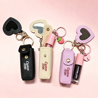 Coffret Cadeau Maquillage en Gros Marque Privée Mini Huile à Lèvres Brillante avec Pochette PU Transparente – Ensemble de Gloss Hydratant aux Fruits