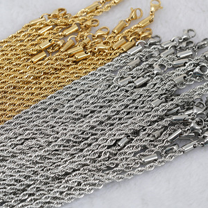 Kalung Rantai Tali Hiphop Baja Anti Karat Grosir, Dapat Disesuaikan, Lapis Emas 14K, Model Pilin, Perhiasan untuk Pengecer, Hadiah - Product Image 2