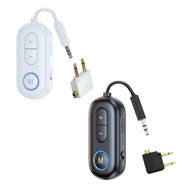 BT5.3 Audio Transmitter Receiver 3.5MM AUX Hifi Stereo Music Wireless Adapter With Mic for Car Airplane TV PC Speaker