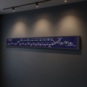 Écran mural LCD IP65 d'animation pour affichage de cartes de métro en extérieur, 2,88 m x 1,92 m, écran barre étirable P3.0 pour la signalisation directionnelle en métro - Product Image 3