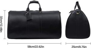 Bolsa de Gimnasio Plegable Grande Unisex de Cuero Genuino con Cierre Transparente, Impermeable, de Gran Capacidad, para Viajes Cortos - Product Image 3