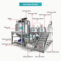 Cuve mélangeuse émulsifiante sous vide en acier inoxydable 2000L, machine de fabrication de lotions cosmétiques, équipement homogénéisateur pour la production de savon liquide