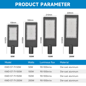 Lampadaire routier haute performance pour extérieur, parking, éclairage public, IP66 étanche, 50W 100W 150W 200W, éclairage LED pour rue - Product Image 3