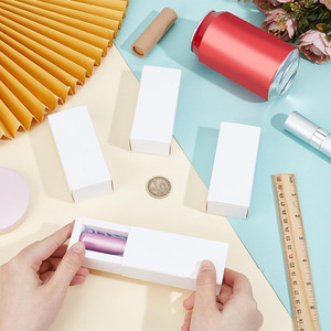 Cassetto di carta pieghevole bianco scatole regalo Kraft campioni di rossetti per feste Mini scatole di profumo fatte a mano - Product Image 5