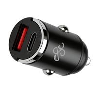 Produk Terlaris QC3.0 PD Dual Ports Pengisian Cepat Desain Cincin Tarik Ukuran Mini Pengisi Daya Mobil untuk Ponsel Tablet Kamera