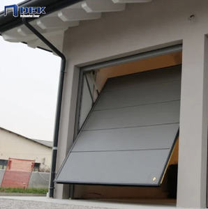 <span class=keywords><strong>Porte</strong></span> de <span class=keywords><strong>garage</strong></span> moderne en acier noir coupe-vent finition villa avec design en polymère et panneau à bascule - Product Image 1