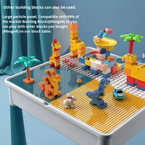 ألعاب تركيب مكعبات كبيرة الحجم متوافقة مع L من ستار كير، طاولة تعليمية متعددة الوظائف للأطفال للتجميع الذاتي 77×45×77 سم متينة - Product Image 4