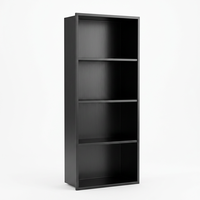 Meuble de rangement d'angle moderne en acier inoxydable 304 pour salle de bain, double niveau, niche de douche murale, étagère en verre, organisateur d'espace