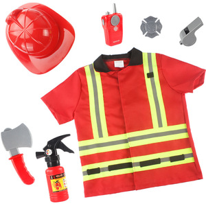 Disfraz de bombero rojo para niños más Popular para el día de la carrera, uniforme de fiesta de Halloween, traje de trabajo con pantalones y vestidos superiores - Product Image 3
