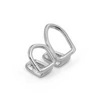 Grillz RQ Hollow Open Face Double Tooth, plaqué or jaune, pour les deux canines droites supérieures