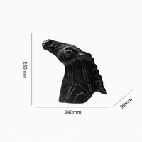 Figurine porte-bonheur Feng Shui style tête de cheval noir et marron, style antique Evelyn, pour la décoration de table à la maison
