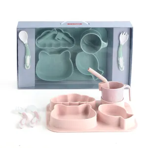 Home and kitchen food grade Silicone Kids dining Set dinnerware