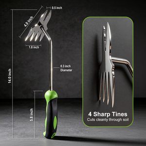 2-in-1 Hand Weeder <b>Puller</b>, Heavy Duty Stainless Steel Gardening <b>Tool</b> PICUS8562 No Bending Required Effortlessly Remove Roots Wit - Product Image 5
