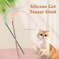 Bâton de jeu interactif pour chat non toxique, anti-ennui, avec queue souple en silicone flexible