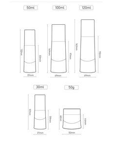 Trong suốt + trắng mỹ phẩm container đặt 50g Kem Jar 30ml 50ml 100ml 120ml nhựa Chất Lotion chai - Product Image 6