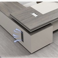 Bureau de direction en L de luxe pour PDG, poste de travail informatique, mobilier de bureau, design de table pour salle