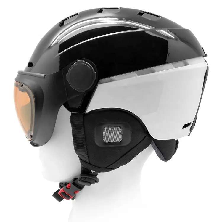 High End EPS + PC + ABS Hybrid Ski Helmetとオープンクローズカバー