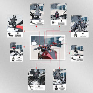 Support de téléphone soleil housse de <span class=keywords><strong>pluie</strong></span> moto guidon u-bolt l montage griffe 1 pouce balle pince support de téléphone avec casque pare-soleil pour ram - Product Image 5