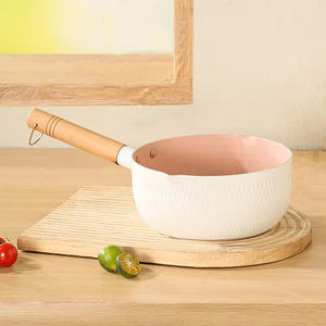 Casseroles à sauce de haute qualité de 18cm Pot à lait en aluminium polyvalent sans Bpa de grande capacité avec manche en bois - Product Image 5