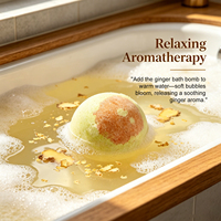 Bombe de bain au gingembre à marque privée, boule de sel de bain chauffante naturelle, aromathérapie, soin relaxant pour le corps et la peau, bain moussant pour la maison