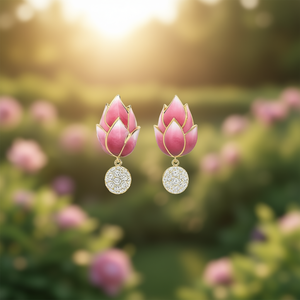 Orecchini Pendenti a Fiore Dorato da Donna, con Strass e Cristalli, in Lega, Gioielli da Festa, Stile Romantico, Micro Incastonatura, Taglio Brillante Rotondo - Product Image 2