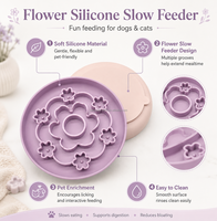 Tapis de léchage en silicone VaryWell Spring Flower pour ralentir la vitesse d'alimentation des chiens et des chats