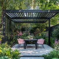 Système de protection solaire électrique à lames orientables pour jardin extérieur, villa, toit, cour, gazebo, bioclimatique, en aluminium, imperméable