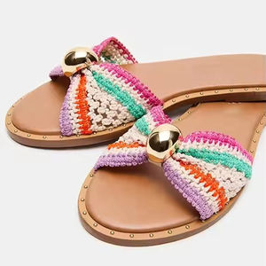 Sandales plates respirantes tendance été pour la maison, <span class=keywords><strong>tongs</strong></span> lumineuses pour femmes grandes tailles - Product Image 2