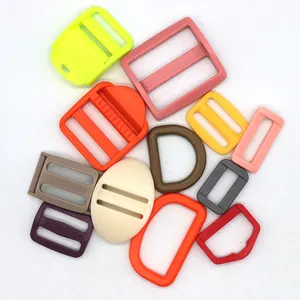 Ba lô phụ kiện POM tái chế Đen Nylon Webbing vòng điều chỉnh vành đai khóa nhiệm vụ nặng nề nhựa vuông vòng khóa