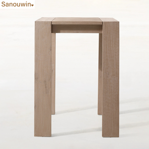 <span class=keywords><strong>Mesa</strong></span> y silla de <span class=keywords><strong>Bar</strong></span> alto de madera de teca de estilo moderno, muebles de exterior duraderos para hoteles, hogar, bares, parques, patios, salas - Product Image 4