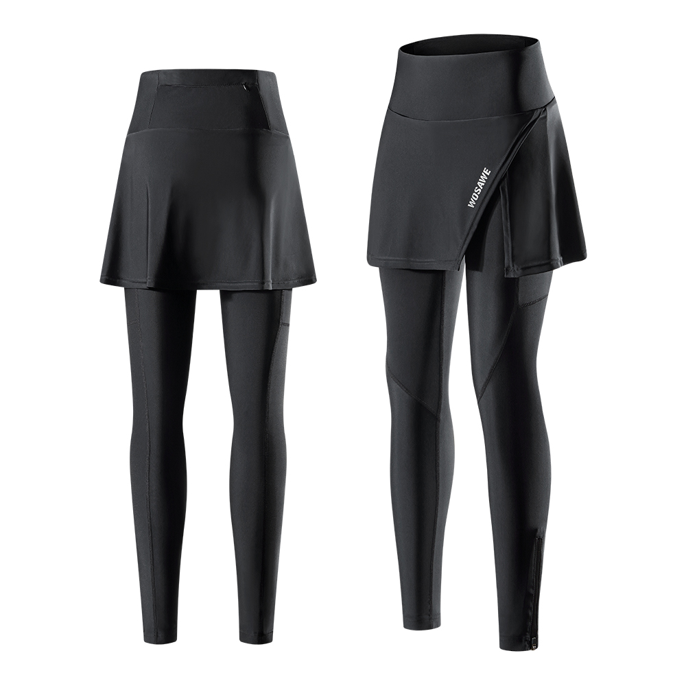 ★SIO★LONG SKIRT LEGGINGS PANTS [BLACK]★正規品/韓国送料込 WOSAWE Women's Cycling Long Pants - Breathable & Reflective