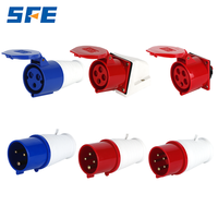 Connecteur de prise industrielle aviation mâle/femelle SFE CEE/IEC60309 étanche IP44 16A 32A 63A 125A 6H 2P+E 3 broches/4 broches/5 broches