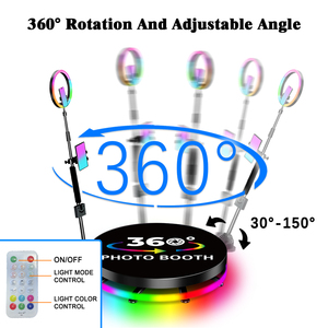 Photomaton vidéo automatique portable à 360 degrés, machine à <span class=keywords><strong>prix</strong></span> 360, plateforme rotative en verre, grand photomaton vidéo pour les événements et les locations - Product Image 2