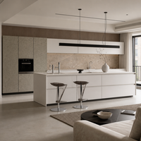 Îlot de cuisine et salle à manger intégrés de luxe moderne, mobilier sur mesure pour toute la maison, idéal pour la rénovation résidentielle et les projets immobiliers
