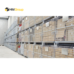 Hot bán nhiệm vụ nặng nề kho bền <span class=keywords><strong>Stackable</strong></span> có thể gập lại lưu trữ transportstion thép nhẹ Q235 dây lưới lồng - Product Image 6