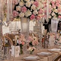 Vases en verre trompette de grande taille en gros, centre de table, 76 cm, porte-fleurs pour fleurs artificielles, mariage, douche nuptiale et décorations florales