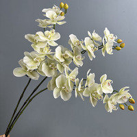 Orchidées artificielles Phalaenopsis à 9 têtes en latex, toucher réel, aspect humide, pour décoration de mariage et de maison