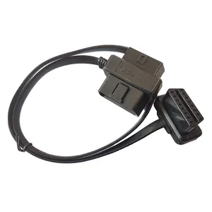 OBDII OBD2 T kabel ekstensi, kabel ekstensi datar, tipe Splitter, kabel Obd