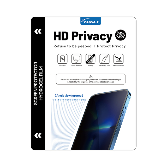 Custom Logo HD Clear Soft Privacy Screen Protection TPU Film Anti-Spy Universal Size Hydrogel Film for Your Mobile Store
