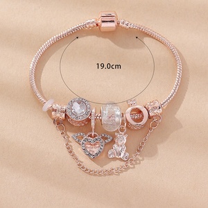 Pan's Hot-Selling DIY Beaded Crystal Bead <strong>Copper</strong> <strong>Bracelet</strong> Cross-Border Dora Crown Pendant Bear Angel Fashion Charm <strong>Bracelets</strong> - Product Image 4