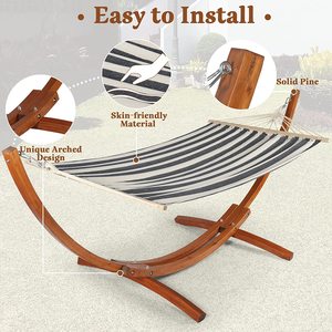 Support en bois Danlong pour <span class=keywords><strong>hamac</strong></span> avec <span class=keywords><strong>hamac</strong></span> <span class=keywords><strong>double</strong></span>, <span class=keywords><strong>hamac</strong></span> en tissu de coton avec <span class=keywords><strong>barre</strong></span> de fixation et support pour intérieur, patio, jardin - Product Image 2