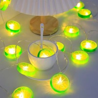 Fee Kerst Led Citroenplak Licht String Fruitvorm Kamerdecoratie Met Op Batterijen Werkende Lichten