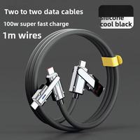 Cable de blindaje trenzado de PVC 2 en 2 DE CARGA súper rápida 120W Aleación de Zinc 4 en 1 para USB tipo C