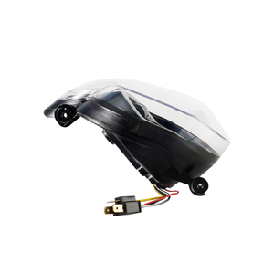 Faro Delantero YongJin para Motocicletas, Faro LED Negro con Luz de Circulación Diurna Blanca para Yamaha <span class=keywords><strong>VMAX</strong></span> <span class=keywords><strong>1700</strong></span> - Product Image 3