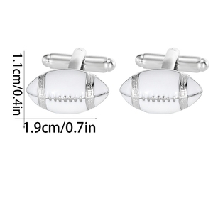 Boutons de manchette en cuivre de style sportif <span class=keywords><strong>pour</strong></span> hommes, accessoires élégants en forme de ballon de <span class=keywords><strong>basket</strong></span> et de rugby <span class=keywords><strong>pour</strong></span> costumes et chemises, idéaux <span class=keywords><strong>pour</strong></span> les cadeaux - Product Image 6