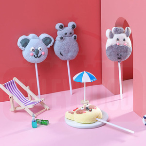 Holeywood Animal Shaped Bear Marshmallow Lollipop Soft Decorated Fruit Chocolate and Icing Cream Flavored <strong>Candy</strong> Carton <strong>Stick</strong> - Product Image 4