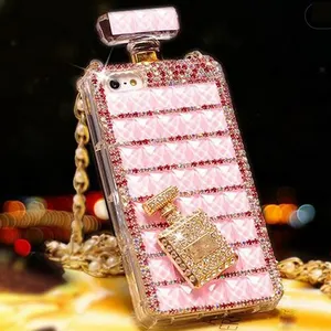 Frasco de perfume de cristal Bling luxuoso capas para celular para iPhone 13 Pro Max